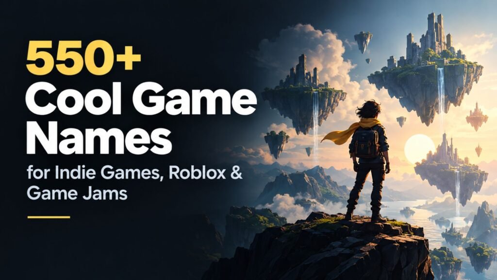 550+ Cool Game Names for Indie Games, Roblox & Game Jams