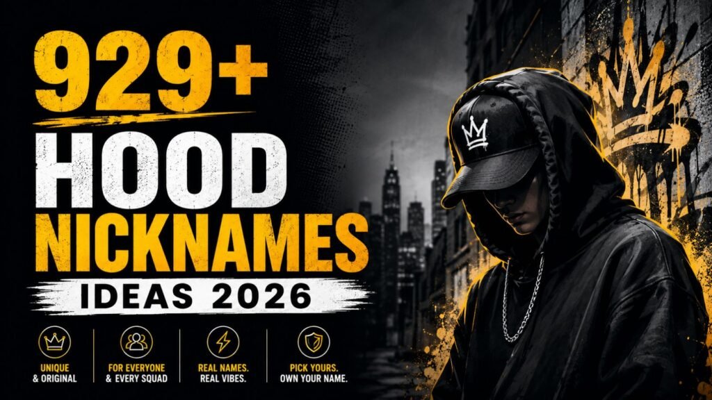 929+ Hood Nicknames Ideas 2026 – Street Names That Hit Different
