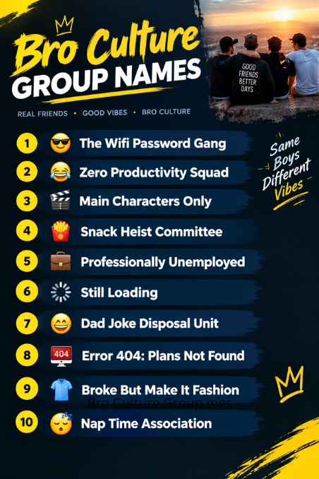 Bro Culture Group Names
