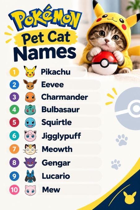 Pokemon Pet Cat Names