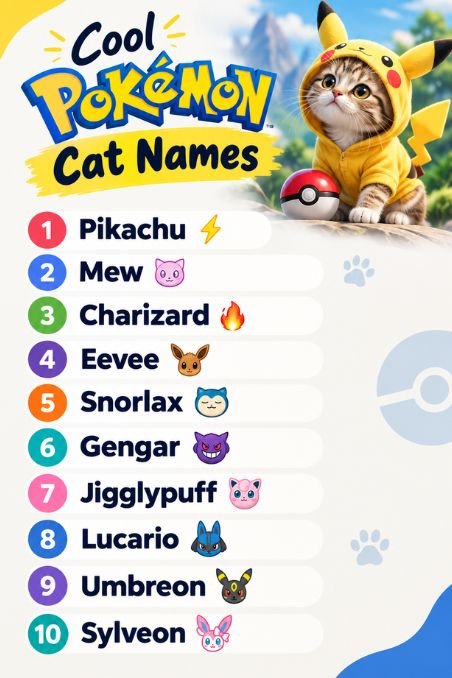Cool Pokemon Cat Names