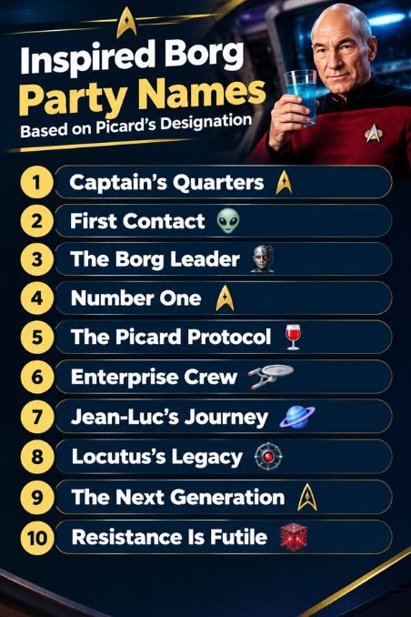 Inspired borg party names based on Picard's designation: