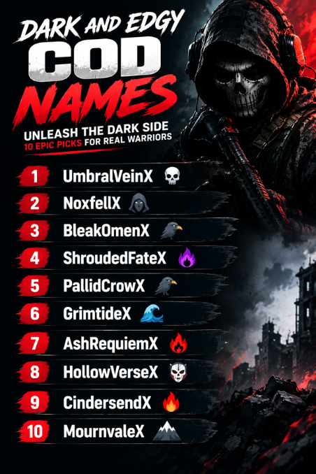 Dark and Edgy COD Names