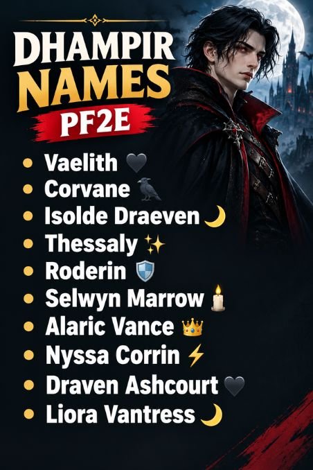 Dhampir Names Pf2e
