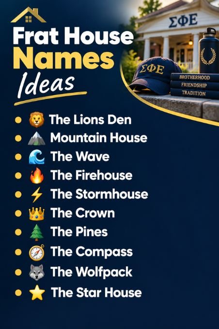 Frat House Names Ideas