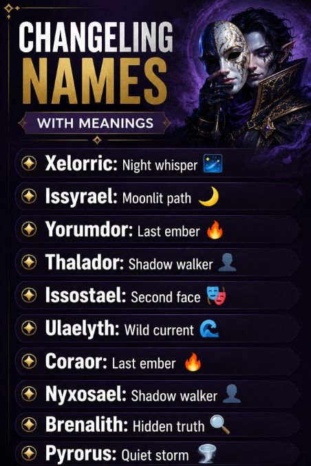 Changeling Names With Meanings