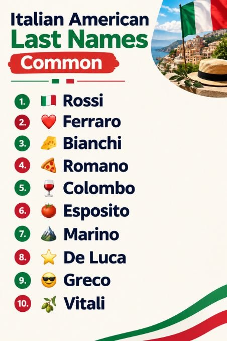 Italian American Last Names Common