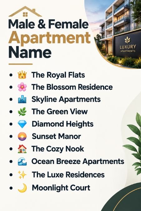 Male & Female Apartment Name