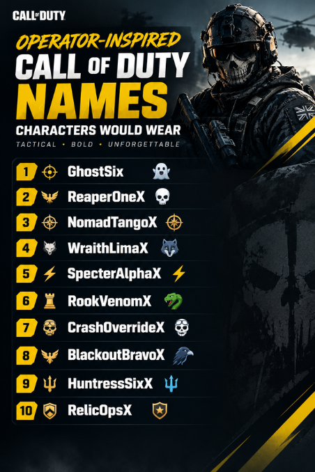 Operator-Inspired Call of Duty Names Characters Would Wear