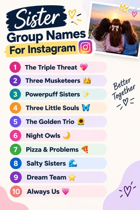 Sister Group Names For Instagram