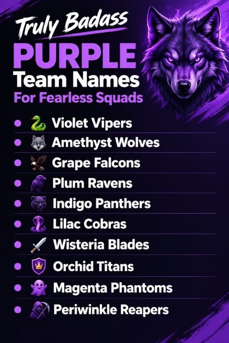 Truly Badass Purple Team Names For Fearless Squads