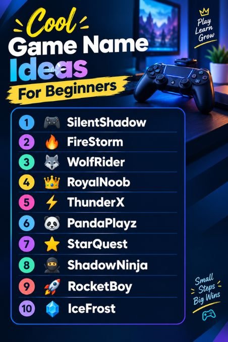 Cool Game Name Ideas For Beginners
