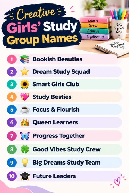 Creative Girls' Study Group Names