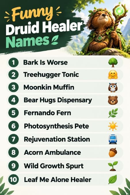 Funny Druid Healer Names