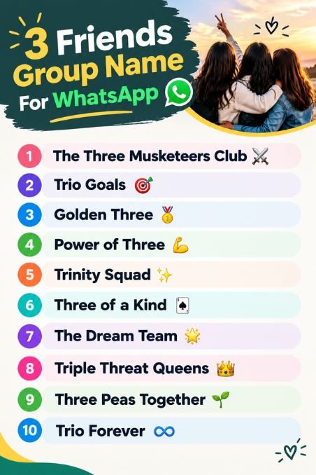 3 Friends Group Name For Whatsapp