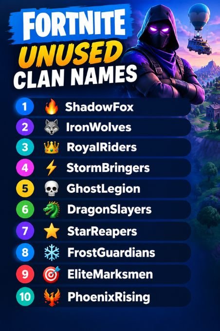 Unused Fortnite Clan Names